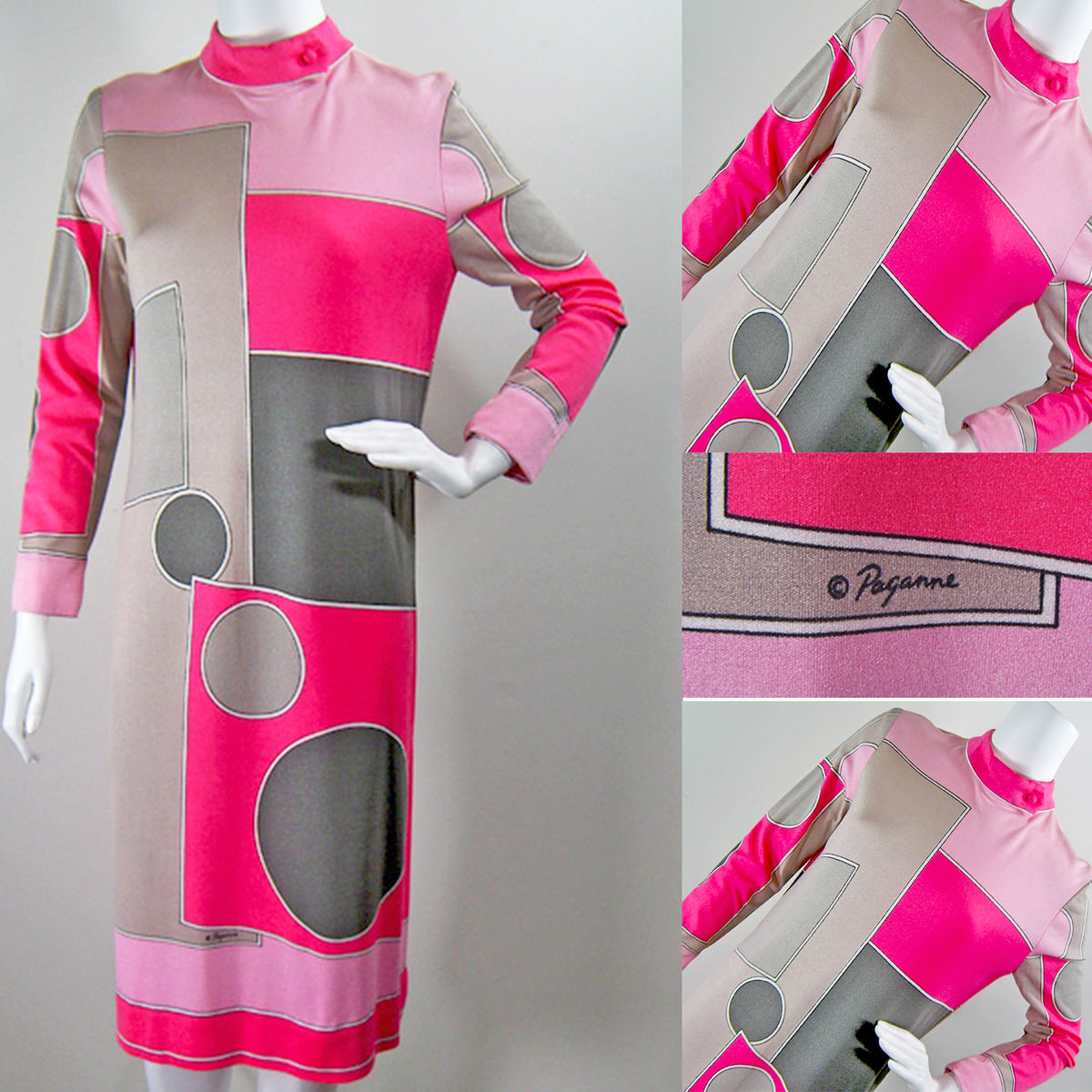 70s Paganne Geo Dress Auerbach Maffia Vintage