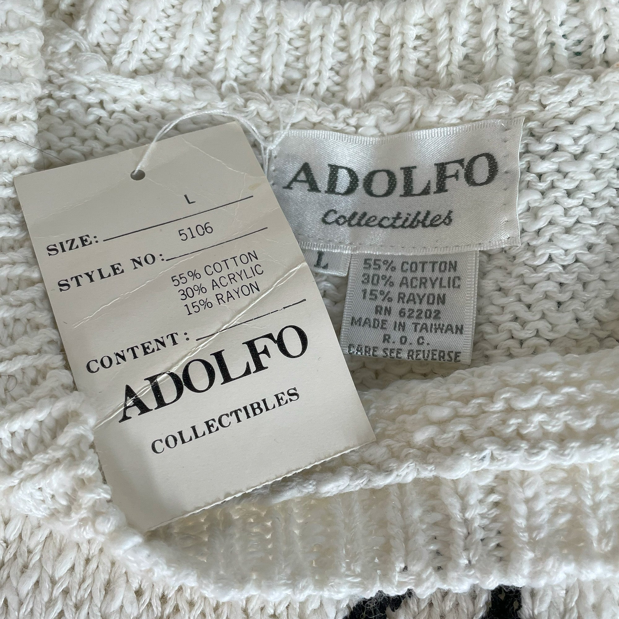 Vintage Adolfo Rich Cotton Blend Sweater