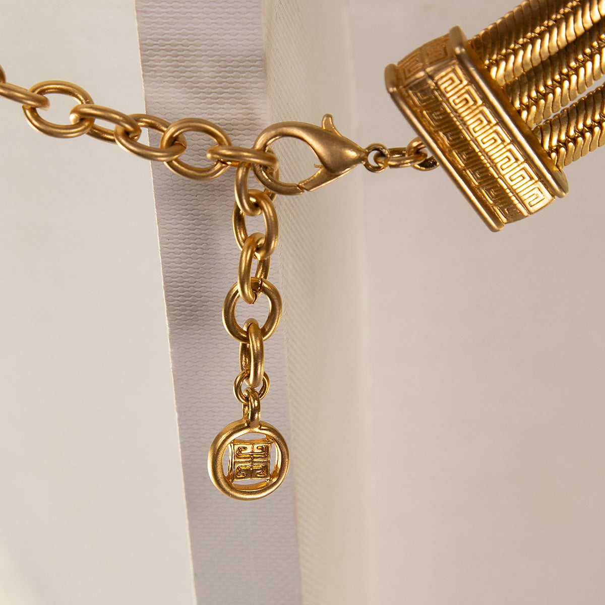 Givenchy Gold Tone Triple Snake Chain Necklace