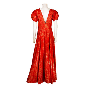 Callot Soeurs Red and Gold Lamé Gown - 1935 Spring Collection