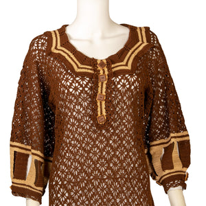 1930s Two Tone Knit Dress