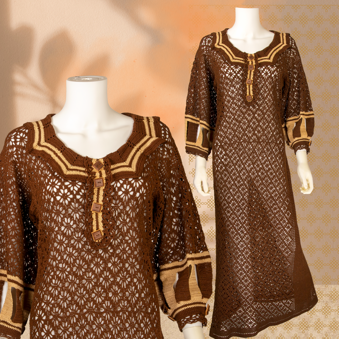 1930s Two Tone Knit Dress