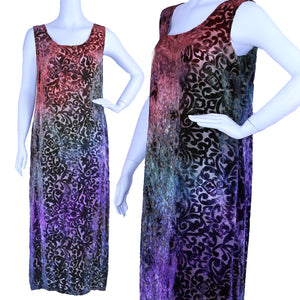 1920s Devore Velvet Tunic Dress Artisan Dyed