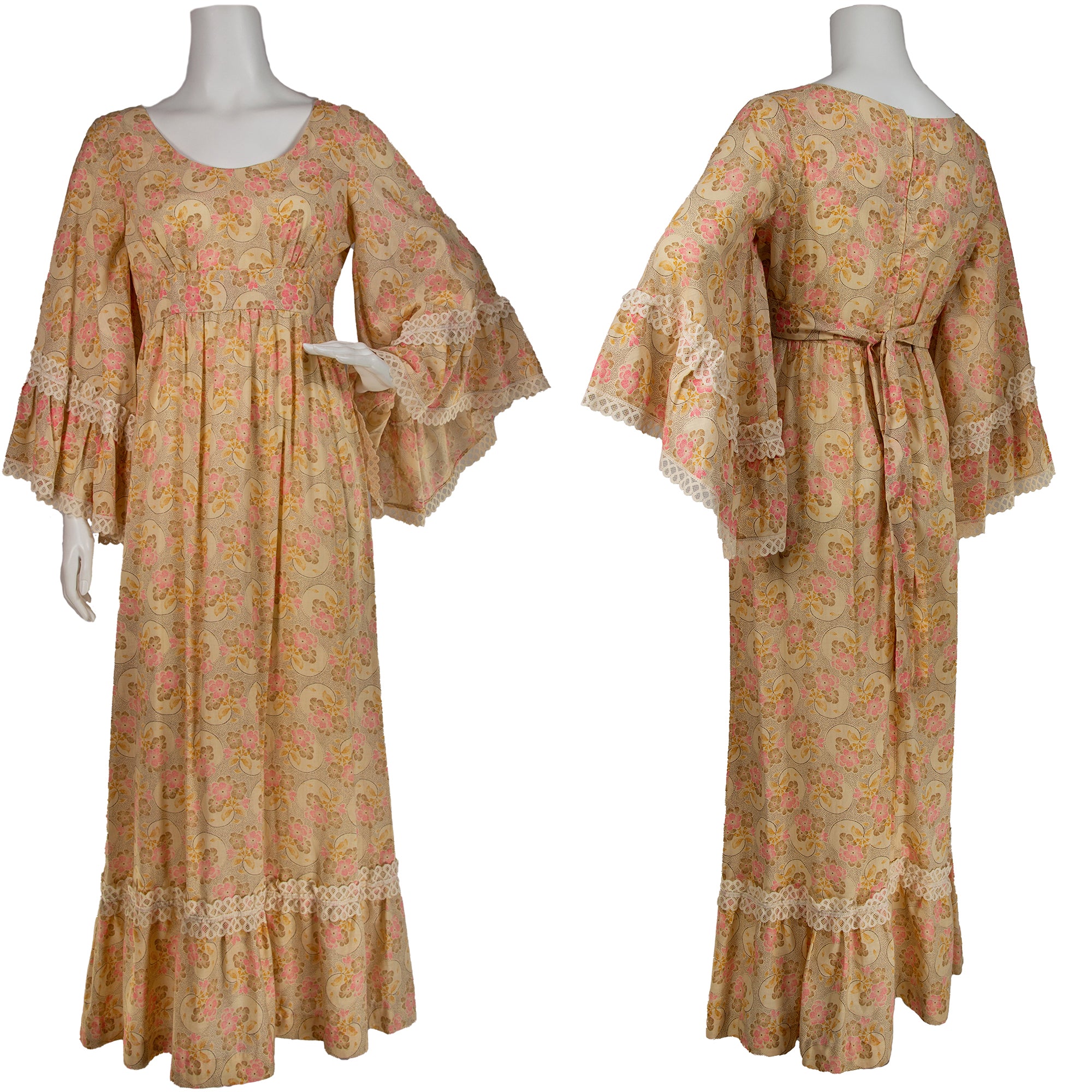 60s/70s Flower Child Bell Sleeve Dress Auerbach Maffia Vintage 60s/70s Flower Child Bell Sleeve Dress Auerbach Maffia Vintage