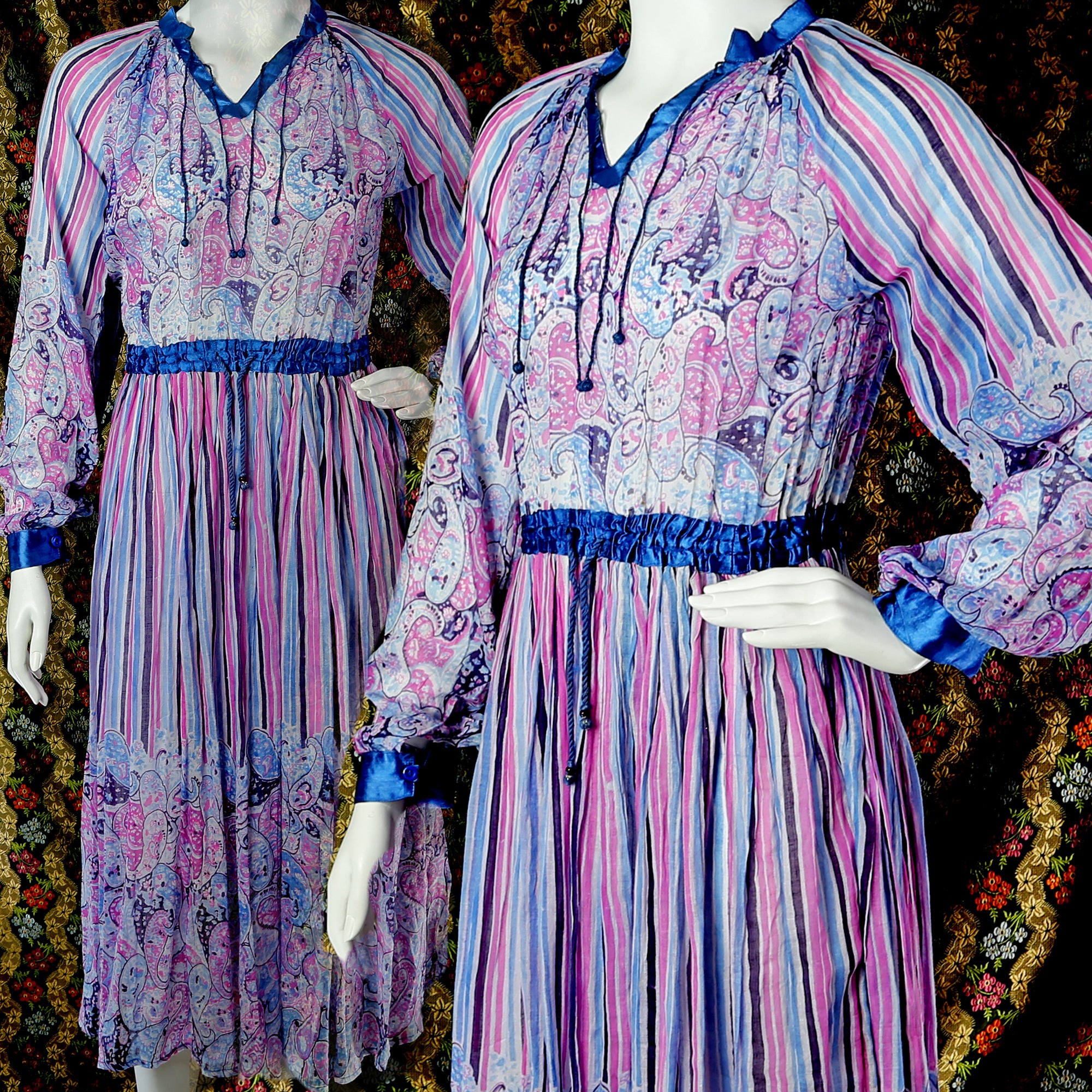 70s Indian Sheer Cotton Gauze Dress ⁠