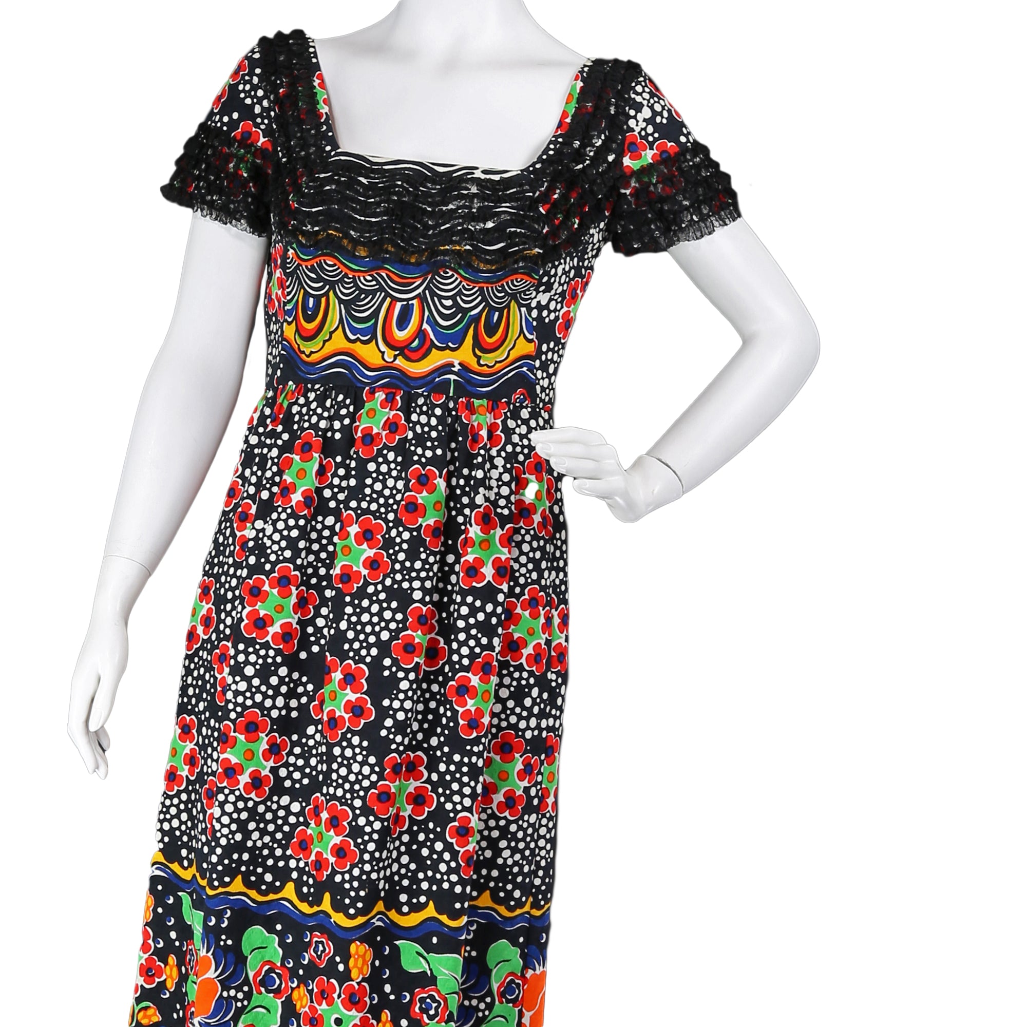 1970s Geoffery Beene Printed Cotton Maxi