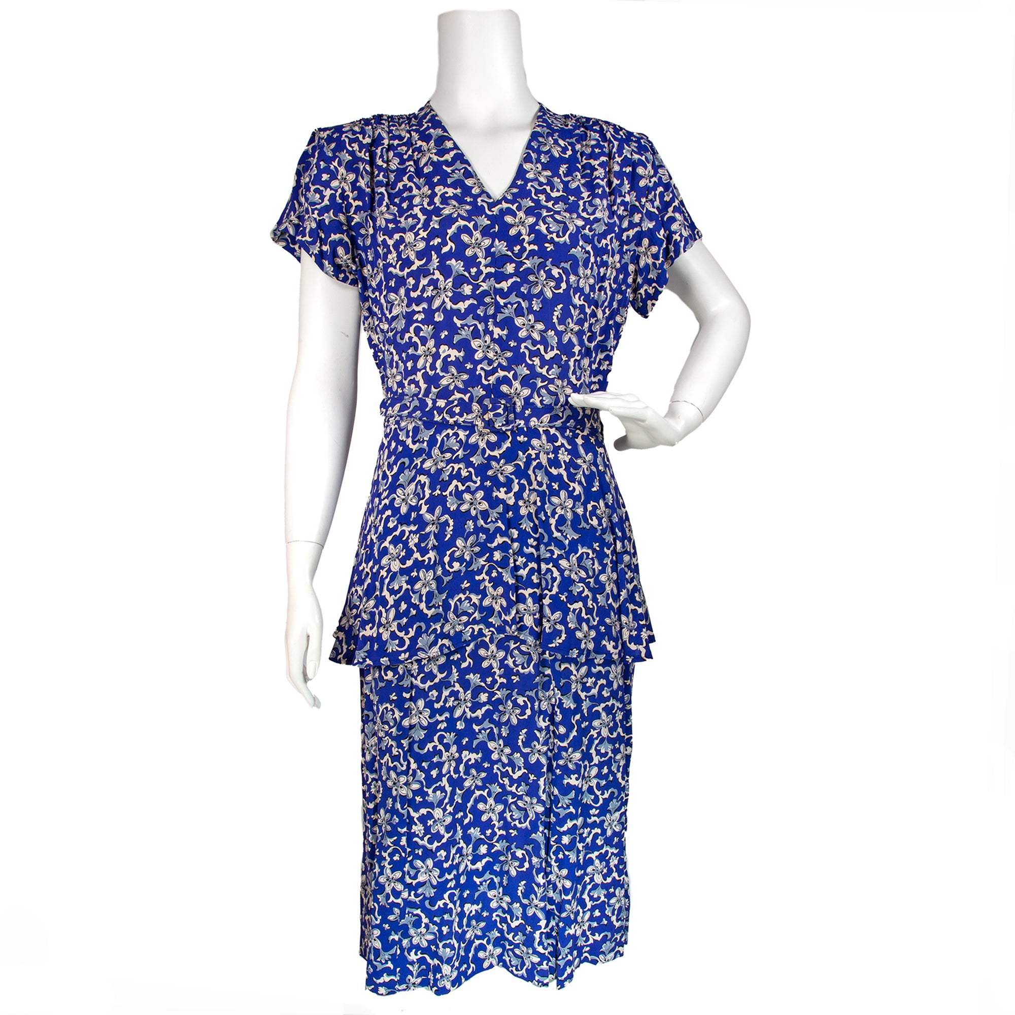 1940s peplum dress 1940s Handmade Peplum Dress (as is) Rizzo's