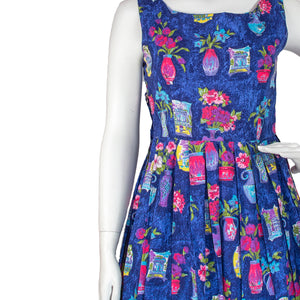 1950s Cotton Novelty Print Dress