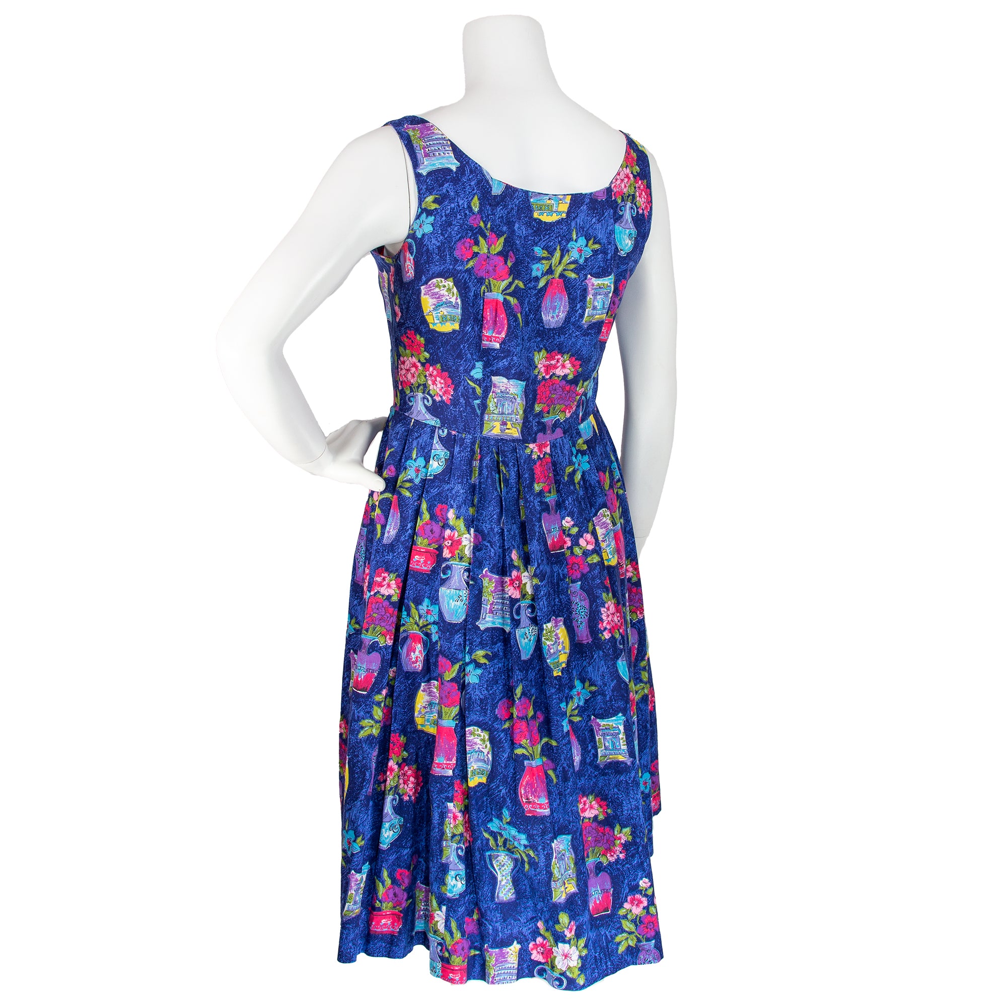 1950s Cotton Novelty Print Dress