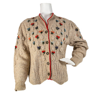 80s Does 30s Embroidered Sweater