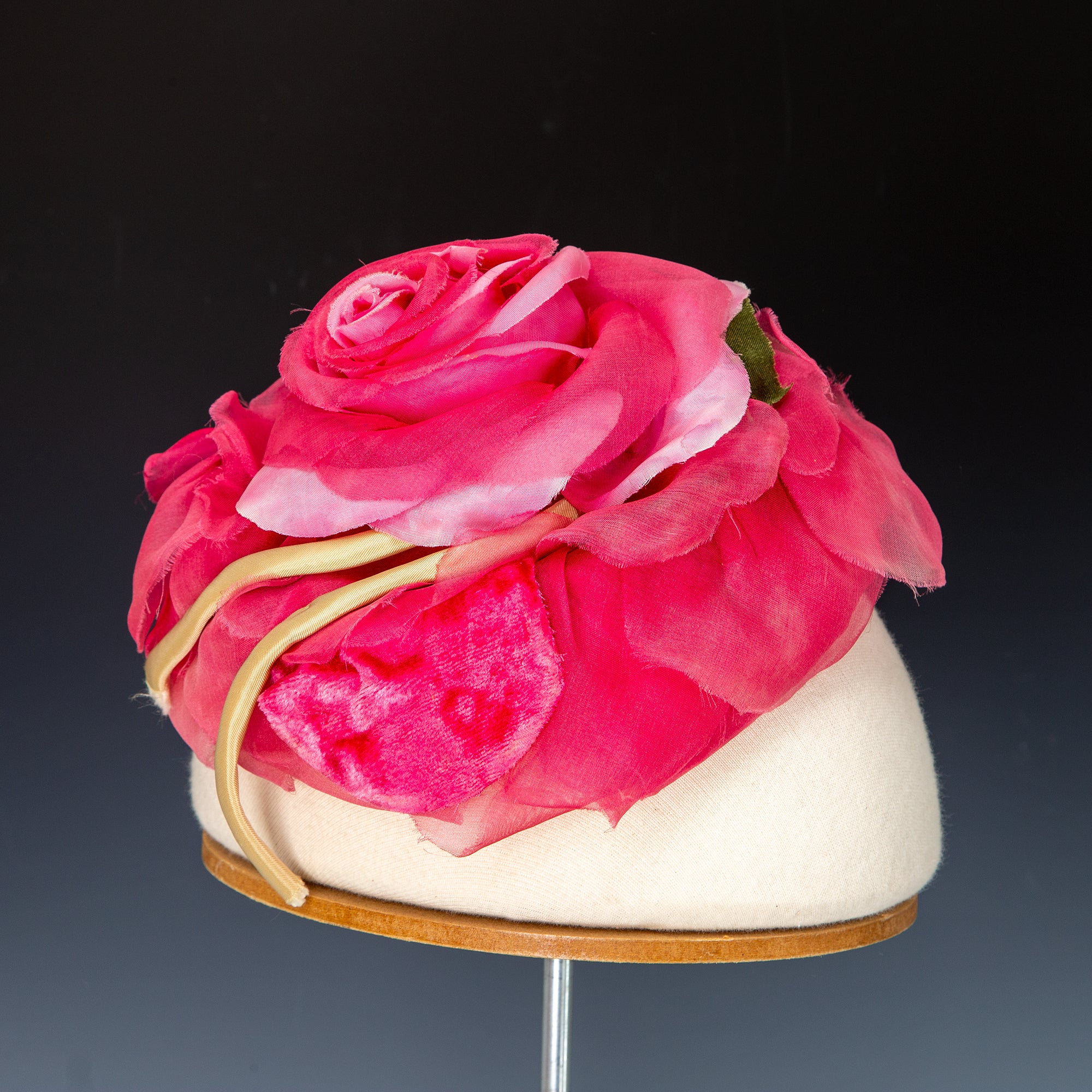50s Floral Hat - Fascinator