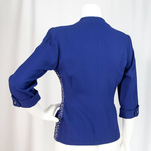 1940s Blue Linen with Soutache Jacket