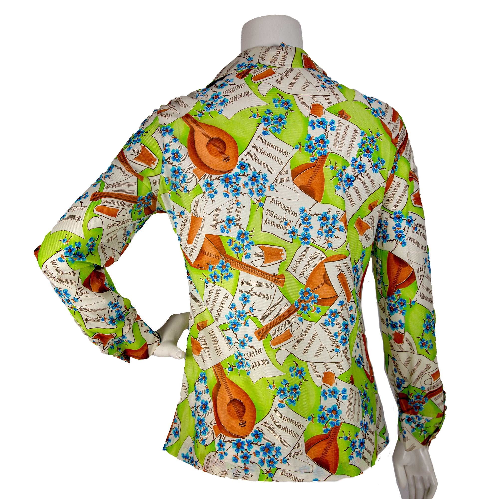 1970s Musical Themed Blouse⁠
