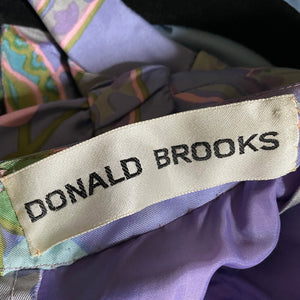 Donald Brooks Open Back Silk Maxi Dress 1970s