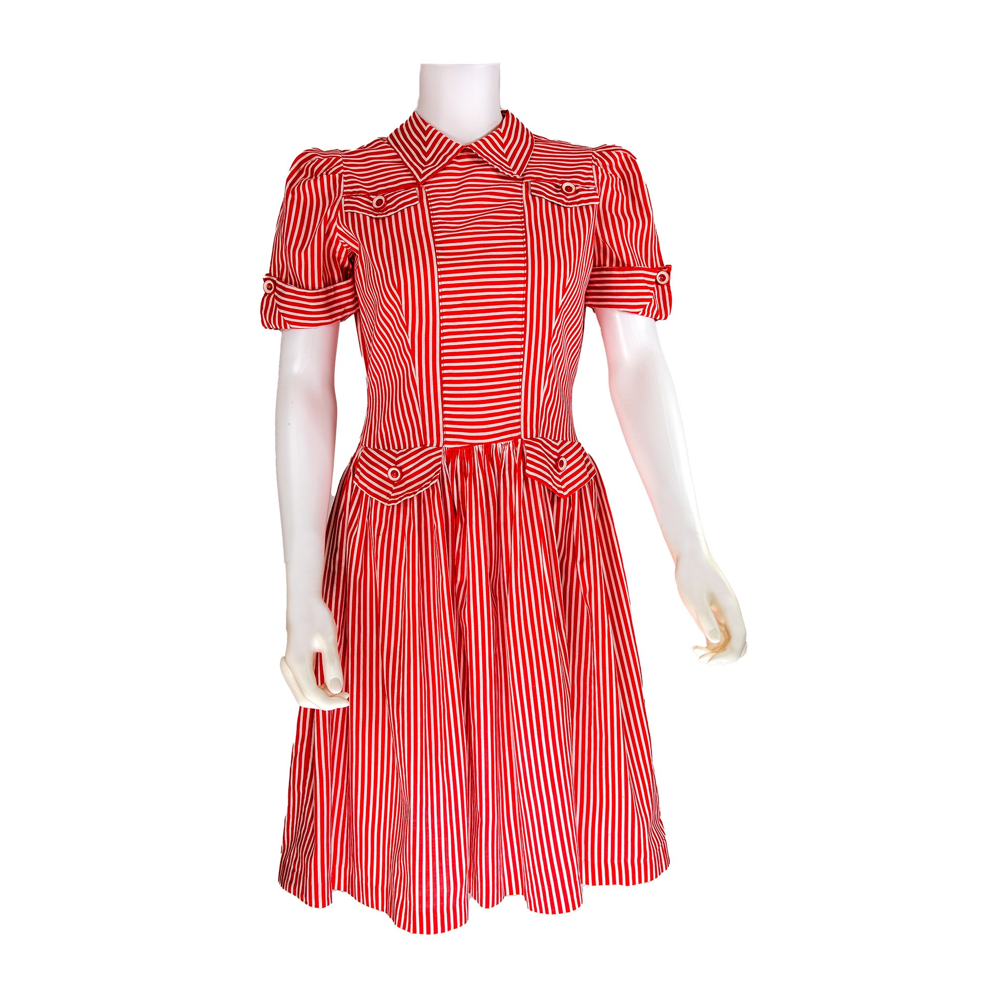 1930s cotton dress Vintage 1930s Floral Print Cotton Dress Pink & Blue Lace Collar Zip Down 1940s