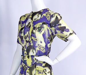 Vintage Moschino Semi Sheer Print Dress.