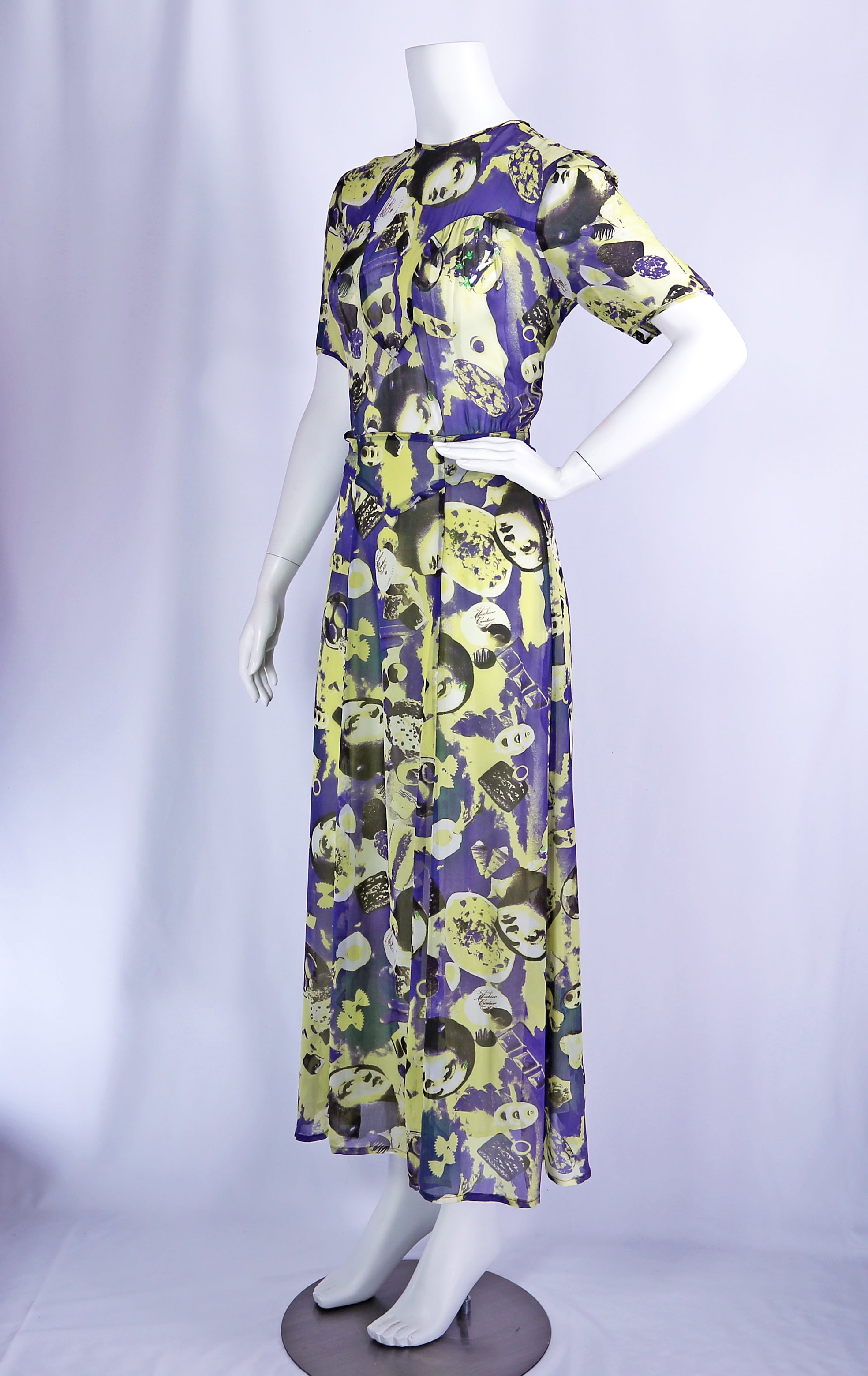 Vintage Moschino Semi Sheer Print Dress.