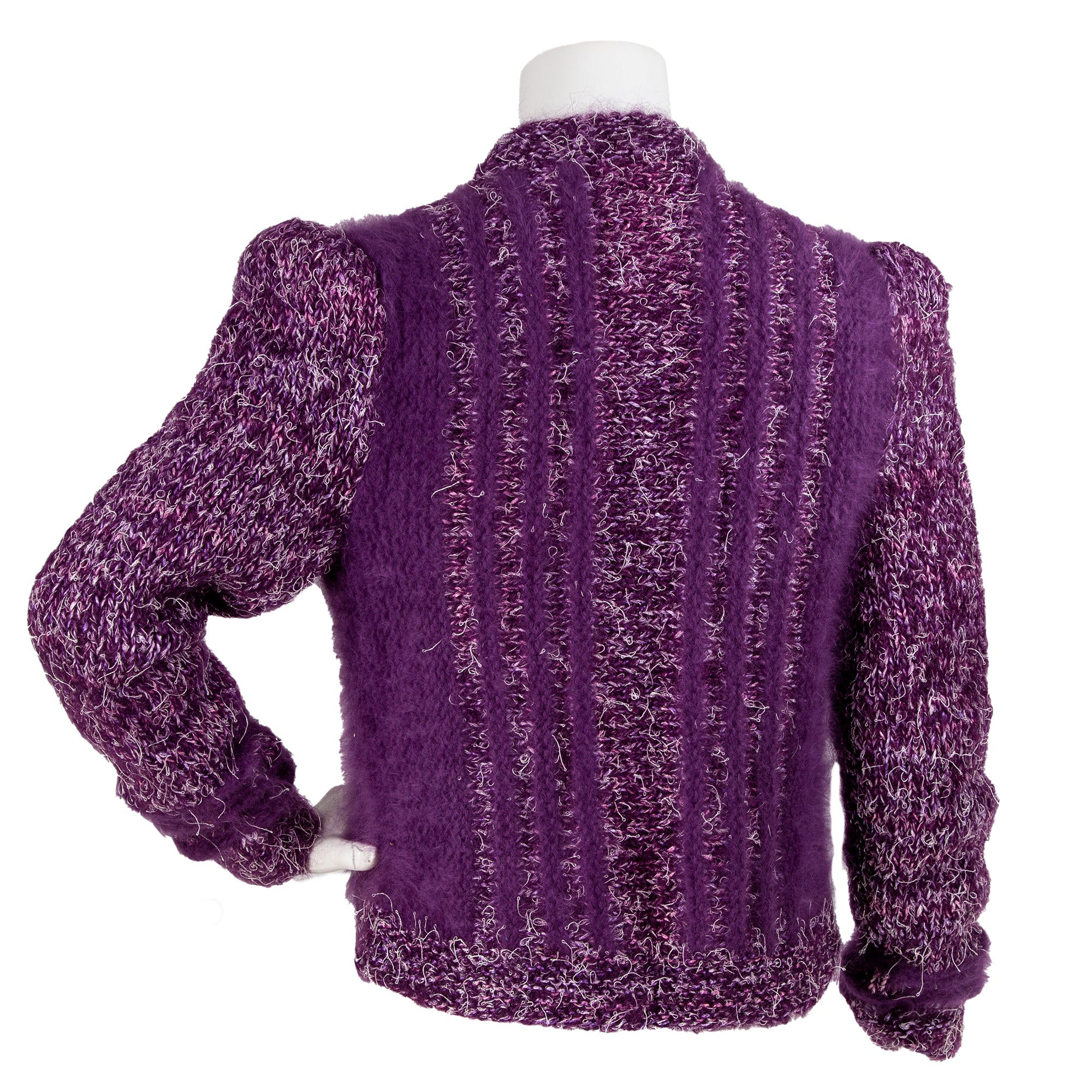 Puff Sleeve Angora Knit Sweater
