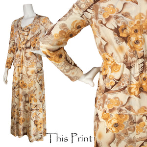 1970s Dress and Jacket with Great Print