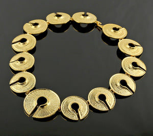 Striking Vintage Gold Tone Necklace in a Modernist Style⁠